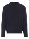 Giorgio Armani Chevron Pattern Long Sleeve Wool Blend Sweater In Black