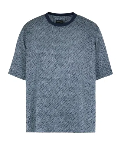 GIORGIO ARMANI GIORGIO ARMANI CHEVRON PRINTED CREWNECK T-SHIRT