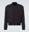 Giorgio Armani Chevron Silk-blend Blouson In Black