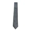 Giorgio Armani Chevron-patterned Silk Tie In Gray