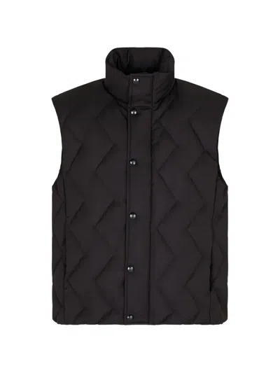Giorgio Armani Chevron-quilted Gilet In Black