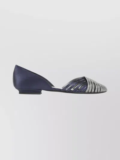 Giorgio Armani Chic Pointed Toe Ballerina Flats In Blue