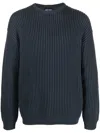Giorgio Armani Chunky-knit Jumper In Blau
