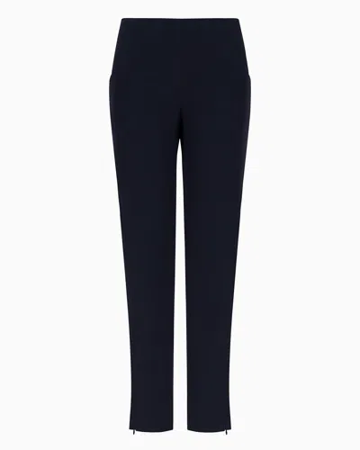 Giorgio Armani Official Store Cigarette Pants In Pure Silk In Black