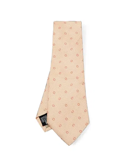 Pre-owned Giorgio Armani Circle-pattern Tie In Pink