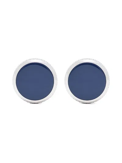 Giorgio Armani Circular-faceted Cufflinks In Silver