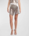 GIORGIO ARMANI CIRCULAR LAMÉ MIRROR WRAP MINI SKIRT