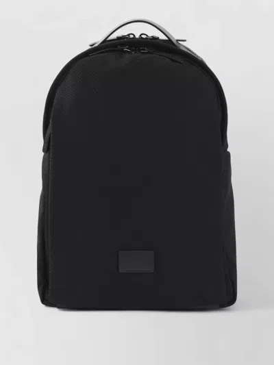 Giorgio Armani City Backpack Structured Fabric Front Pocket In Black