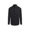 Giorgio Armani Long-sleeved Button-up Shirt In Blue