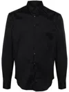 Giorgio Armani Classic-collar Poplin Shirt In Blue