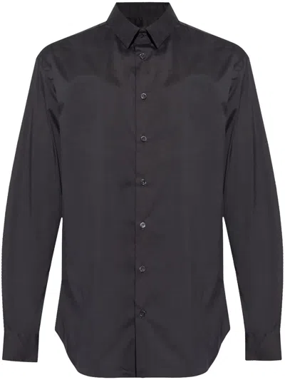 Giorgio Armani Classic-collar Shirt In Black