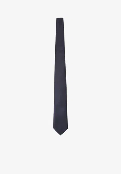 Giorgio Armani Classic Jacquard Silk Tie In Blue