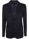 Giorgio Armani Blazer  Herringbone Single-breasted Jacket In Navy
