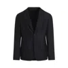 Giorgio Armani Navy Blue Silk Blend Blazer In Navy