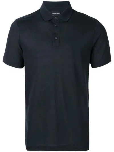 Giorgio Armani Classic Polo Shirt For Men In Blue
