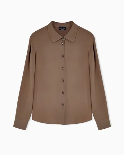 Giorgio Armani Classic Shirts In Brown