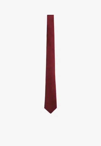Giorgio Armani Classic Silk Tie In Red