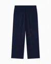 Giorgio Armani Asv Fluid Wool Flat-front Trousers In Blue