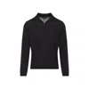 Giorgio Armani Classic Zip-up Pullover Crafted From Virgin Wool In Black