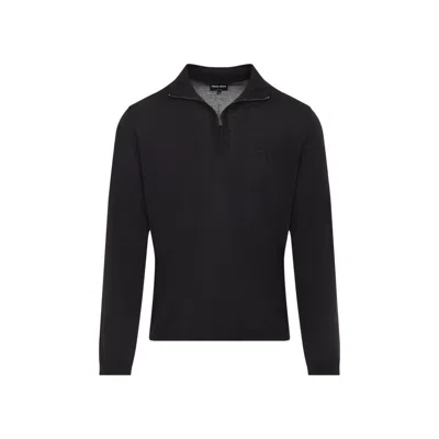 GIORGIO ARMANI CLASSIC ZIP-UP PULLOVER CRAFTED FROM VIRGIN WOOL