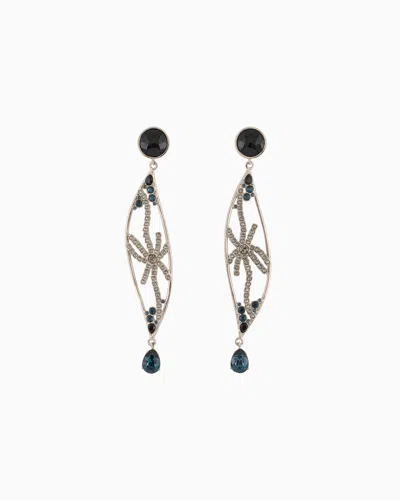 Giorgio Armani Clip Earrings With A Brass Pendant And Swarovski Crystals