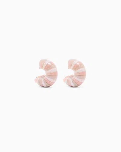 Giorgio Armani Clip-on Earrings In A Mélange Resin