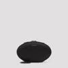Giorgio Armani Logo Zip Oval Clutch In Nero