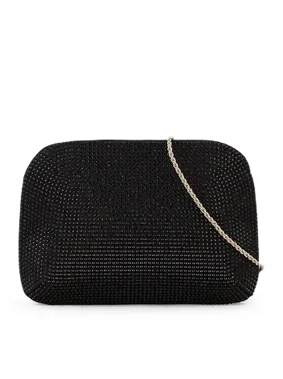 Giorgio Armani Clutch In Satin And Rhinestones In Black
