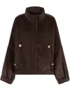 Giorgio Armani Alpaca And Wool Pea Coat In Brown