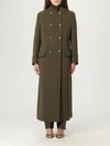 Giorgio Armani Long Double-breasted Coat In Stretch Double-faced Wool In Brown