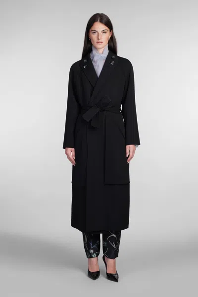 Giorgio Armani Coat In Black Wool