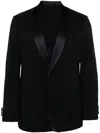 Giorgio Armani Crease-effect Single-breasted Blazer In Black