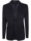 Giorgio Armani Blazer  Herringbone Single-breasted Jacket In Blue
