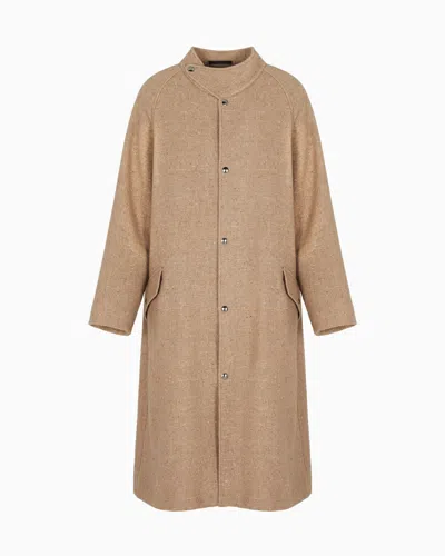 Giorgio Armani Single-breasted Coat In Brown