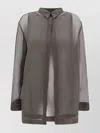 Giorgio Armani Collared Shirt And Sheer Sleeveless Top Set