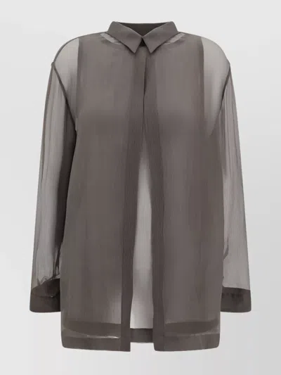 GIORGIO ARMANI COLLARED SHIRT AND SHEER SLEEVELESS TOP SET