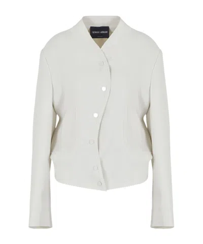 GIORGIO ARMANI COLLARLESS DROP-SHOULDER JACKET