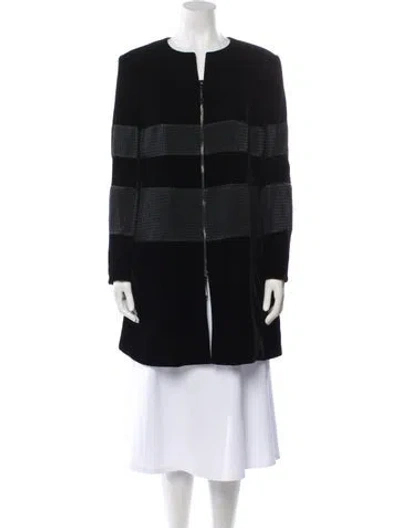 Pre-owned Giorgio Armani Colorblock Pattern Coat In Black