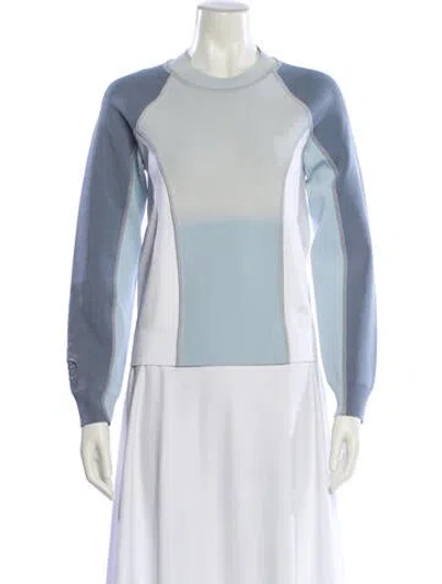 Pre-owned Giorgio Armani Colorblock Pattern Mock Neck Sweatshirt In Multi