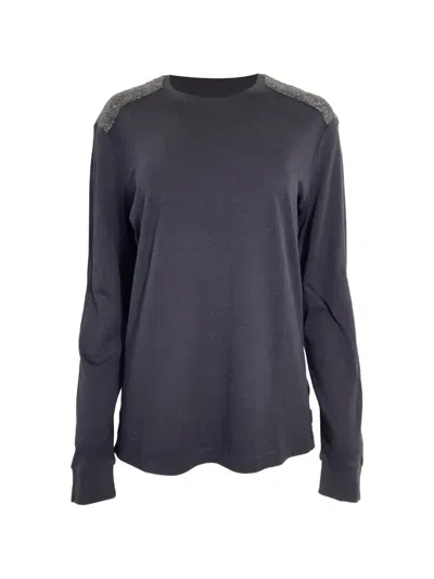 Pre-owned Giorgio Armani Colour-block Long-sleeves Top In Blue