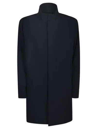 Giorgio Armani Concealed Fastened Straight Hem Parka In Blue