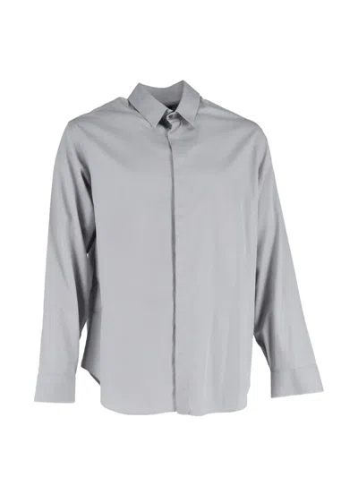 Pre-owned Giorgio Armani Concealed-fastening Shirt In Gray