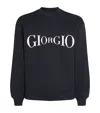 Giorgio Armani Contrasting Logo Sweater In Blue