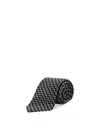 Giorgio Armani Geometric-pattern Silk Tie In Black