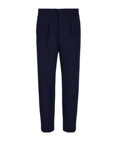 Giorgio Armani Corduroy Tapered-leg Trousers In Black