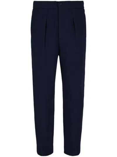 Giorgio Armani Tapered-hose Aus Cord In Blau