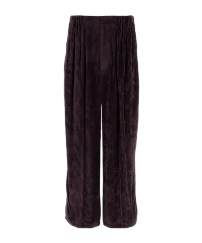 Giorgio Armani Corduroy Wide-leg Trousers In Purple