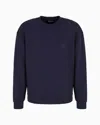 Giorgio Armani Cotton And Cashmere Crew-neck Sweatshirt In Blue