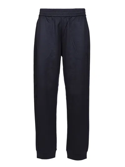GIORGIO ARMANI COTTON AND CASHMERE JOGGERS TROUSERS BLUE