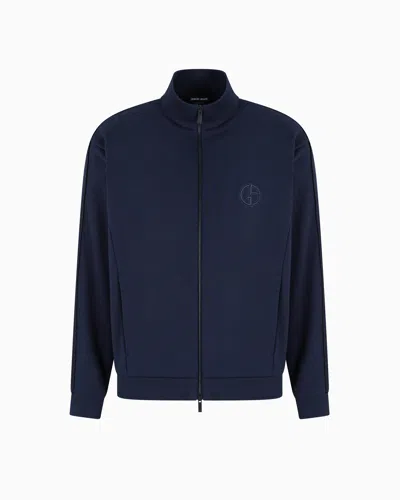 GIORGIO ARMANI COTTON AND CASHMERE ZIP-UP SWEATSHIRT